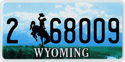 WY license plate 268009