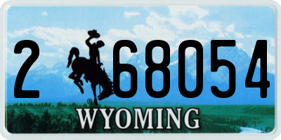 WY license plate 268054