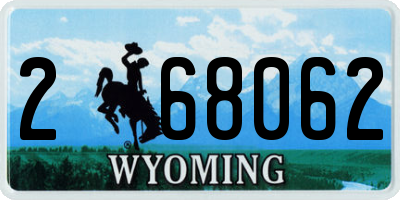 WY license plate 268062