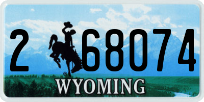 WY license plate 268074
