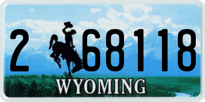WY license plate 268118