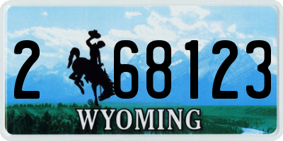 WY license plate 268123
