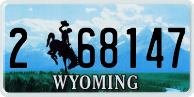 WY license plate 268147