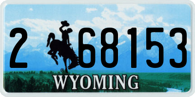 WY license plate 268153
