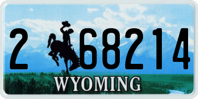 WY license plate 268214