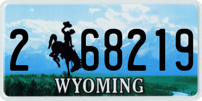 WY license plate 268219