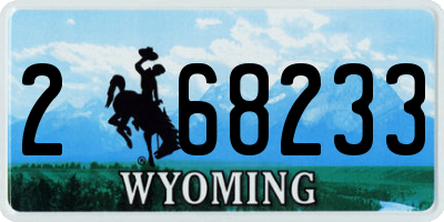 WY license plate 268233