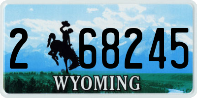 WY license plate 268245