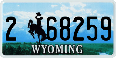 WY license plate 268259