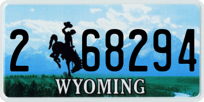 WY license plate 268294