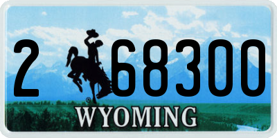 WY license plate 268300