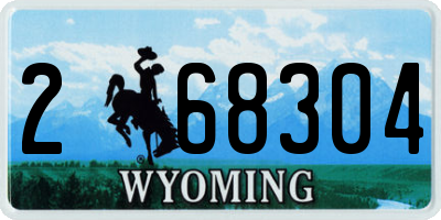 WY license plate 268304