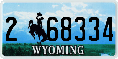 WY license plate 268334