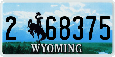 WY license plate 268375
