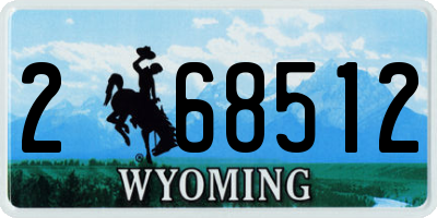 WY license plate 268512