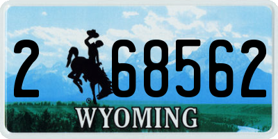 WY license plate 268562