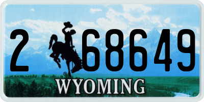 WY license plate 268649