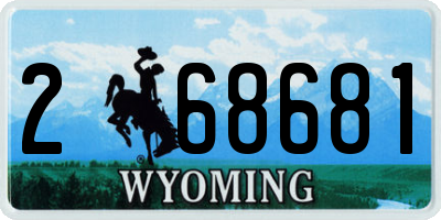 WY license plate 268681