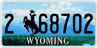 WY license plate 268702