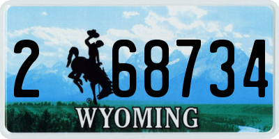 WY license plate 268734