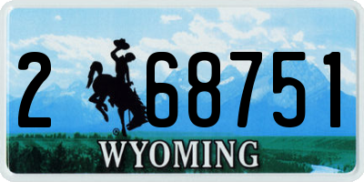 WY license plate 268751