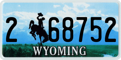 WY license plate 268752