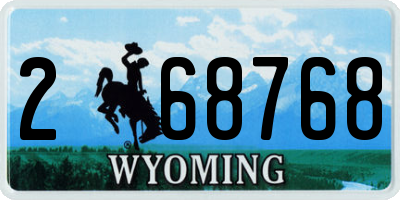 WY license plate 268768