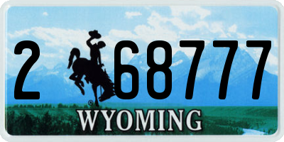 WY license plate 268777