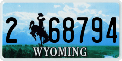 WY license plate 268794