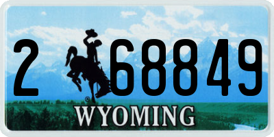 WY license plate 268849