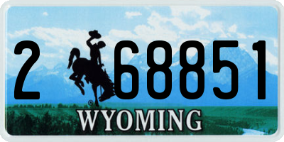 WY license plate 268851