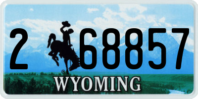 WY license plate 268857