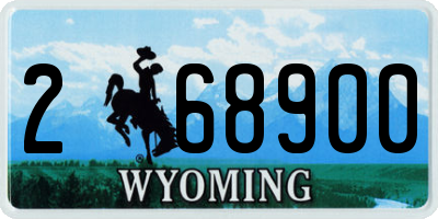 WY license plate 268900