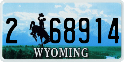 WY license plate 268914
