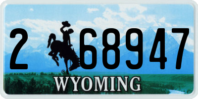 WY license plate 268947