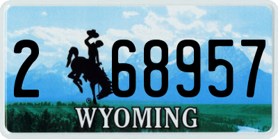 WY license plate 268957
