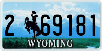 WY license plate 269181