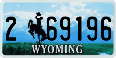 WY license plate 269196