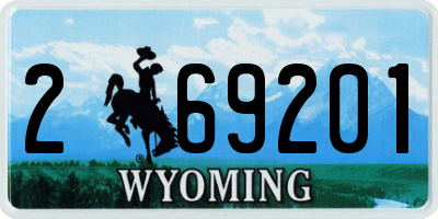 WY license plate 269201