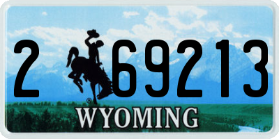 WY license plate 269213