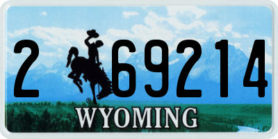 WY license plate 269214