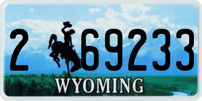 WY license plate 269233