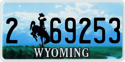 WY license plate 269253
