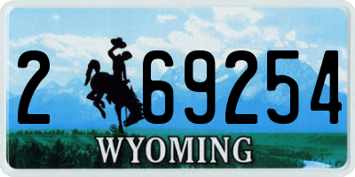 WY license plate 269254
