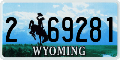 WY license plate 269281