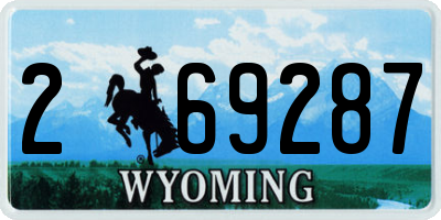 WY license plate 269287