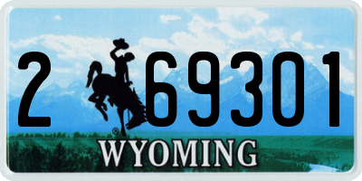 WY license plate 269301