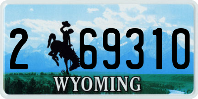 WY license plate 269310