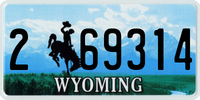 WY license plate 269314