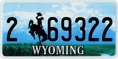 WY license plate 269322